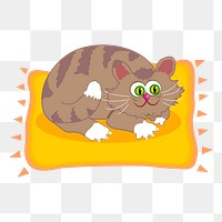 Cat png sticker, animal illustration, transparent background. Free public domain CC0 image