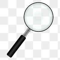 Magnifying glass png sticker object illustration, transparent background. Free public domain CC0 image.