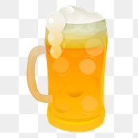 Beer glass png sticker, beverage illustration, transparent background. Free public domain CC0 image