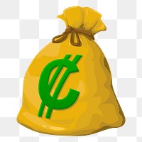 Money bag png sticker illustration, transparent background. Free public domain CC0 image.