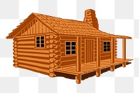 Wooden cabin png sticker, architecture illustration, transparent background. Free public domain CC0 image