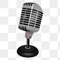 Microphone png sticker illustration, transparent background. Free public domain CC0 image.