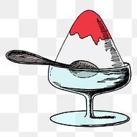 Shaved ice png sticker, dessert illustration, transparent background. Free public domain CC0 image