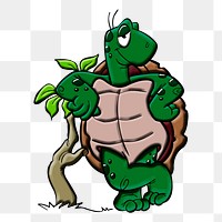 Turtle png sticker, animal illustration, transparent background. Free public domain CC0 image