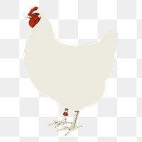 White chicken png sticker, animal illustration, transparent background. Free public domain CC0 image