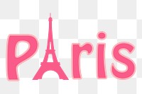 Paris word png sticker illustration, transparent background. Free public domain CC0 image.