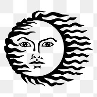 Sun png sticker illustration, transparent background. Free public domain CC0 image.