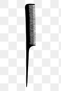 Comb silhouette png sticker, salon tool illustration, transparent background. Free public domain CC0 image