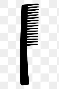 Comb silhouette png sticker, salon tool illustration, transparent background. Free public domain CC0 image