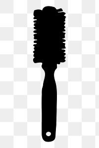 Brush silhouette png sticker, salon tool illustration, transparent background. Free public domain CC0 image