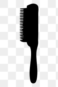 Brush silhouette png sticker, salon tool illustration, transparent background. Free public domain CC0 image