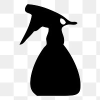 Spray bottle silhouette png sticker, salon tool illustration, transparent background. Free public domain CC0 image