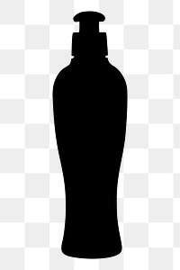 Bottle silhouette png sticker, salon tool illustration, transparent background. Free public domain CC0 image
