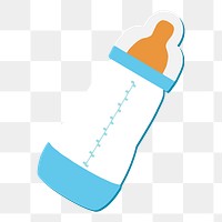 Baby bottle png sticker, care equipment illustration, transparent background. Free public domain CC0 image