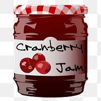 Cranberry jam png sticker, bread spread illustration, transparent background. Free public domain CC0 image