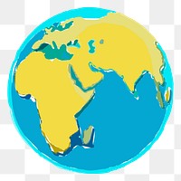 Globe map png sticker, environment illustration, transparent background. Free public domain CC0 image