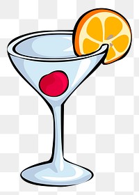 Cocktail png sticker, drinks illustration, transparent background. Free public domain CC0 image