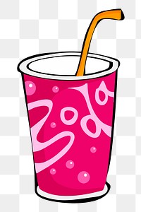 Soda cup png sticker, drinks illustration, transparent background. Free public domain CC0 image
