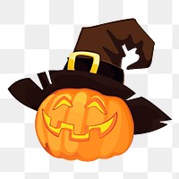 Halloween pumpkin png sticker, festive illustration, transparent background. Free public domain CC0 image