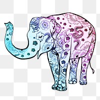 Mandala elephant png sticker, animal illustration, transparent background. Free public domain CC0 image