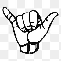 Hang loose hand png sticker, gesture illustration, transparent background. Free public domain CC0 image