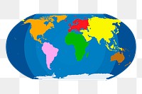 World map png sticker, environment illustration, transparent background. Free public domain CC0 image