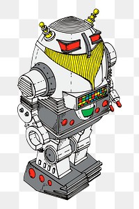 Robot png sticker illustration, transparent background. Free public domain CC0 image.