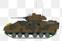 Army tank png sticker, illustration, transparent background. Free public domain CC0 image