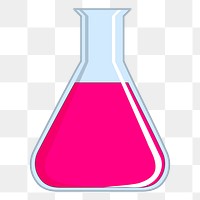 Erlenmeyer flask png sticker illustration, transparent background. Free public domain CC0 image.