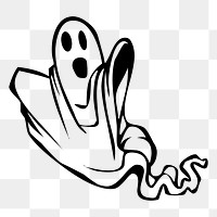 Blanket ghost png sticker, Halloween illustration, transparent background. Free public domain CC0 image