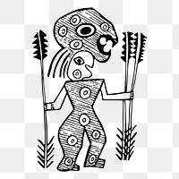 Aborigine png sticker, drawing illustration, transparent background. Free public domain CC0 image