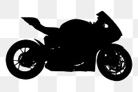 Motorcycle silhouette png sticker, vehicle illustration, transparent background. Free public domain CC0 image