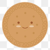 Smiling cookie png sticker, food illustration, transparent background. Free public domain CC0 image