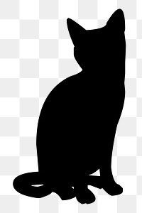 Cat silhouette png sticker, animal illustration, transparent background. Free public domain CC0 image