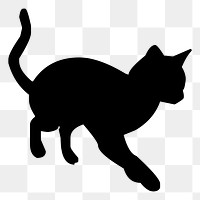 Cat silhouette png sticker, animal illustration, transparent background. Free public domain CC0 image