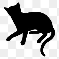 Cat silhouette png sticker, animal illustration, transparent background. Free public domain CC0 image