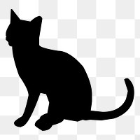 Cat silhouette png sticker, animal illustration, transparent background. Free public domain CC0 image