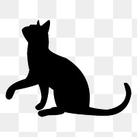 Cat silhouette png sticker, animal illustration, transparent background. Free public domain CC0 image