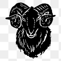 Goat head png sticker, animal illustration, transparent background. Free public domain CC0 image