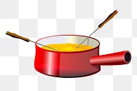 Fondue pot png sticker, food illustration, transparent background. Free public domain CC0 image