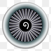 Jet engine png sticker, aircraft illustration, transparent background. Free public domain CC0 image