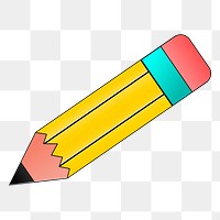 Pencil png sticker, stationery illustration, transparent background. Free public domain CC0 image