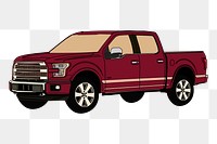 Pick-up truck png sticker, vehicle illustration, transparent background. Free public domain CC0 image