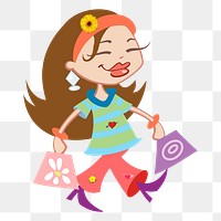 Shopping woman png sticker, transparent background. Free public domain CC0 image