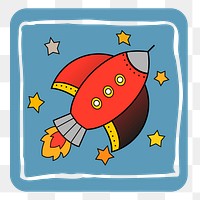 Space rocket png sticker, vehicle illustration, transparent background. Free public domain CC0 image