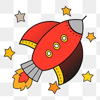 Space rocket png sticker, vehicle illustration, transparent background. Free public domain CC0 image