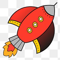 Space rocket png sticker, vehicle illustration, transparent background. Free public domain CC0 image