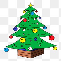 Christmas tree png sticker xx illustration, transparent background. Free public domain CC0 image