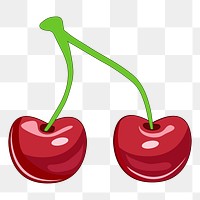 Cherry png sticker, fruit illustration, transparent background. Free public domain CC0 image