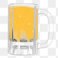 Beer glass png sticker, beverage illustration, transparent background. Free public domain CC0 image